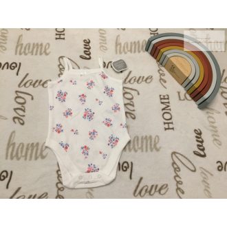   Little Nutmeg  6-9 hó 74 cm apró virágmintás-pántos pamut lány body - új, címkés