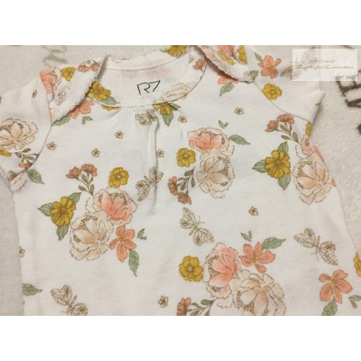 Rachel Zoe 0-3 hó 56-62 cm virágmintás pamut lány body - újszerű,hibátlan