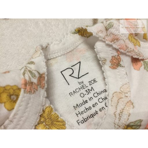 Rachel Zoe 0-3 hó 56-62 cm virágmintás pamut lány body - újszerű,hibátlan