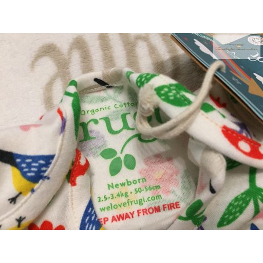Frugi újszülött 50-56 cm színes virágmintás pamut lány body - új, címkés
