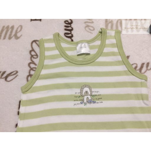 3-4 év 98-104 cm zöld csíkos oroszlán mintás pamut fiú body -újszerű,hibátlan