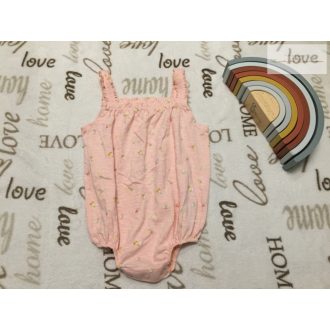   Primark 12- 18 hó 80 -86 cm rózsaszín, apró színes virágmintás pamut lány body/ napozó - újszerű,hibátlan