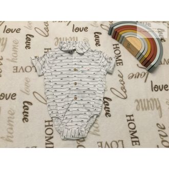   Little Gent 3-6 hó 68 cm fehér apró mintás fiú ing-body - újszerű,hibátlan