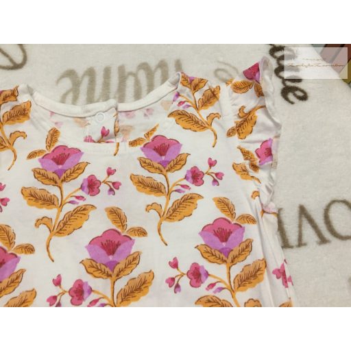Nutmeg 6-9 hó 68-74 cm színes nagy virágmintás pamut lány body/playsuit- újszerű,hibátlan
