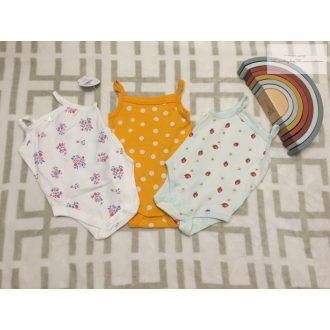   Next, Nutmeg Baby Club 6-9 hó 68 - 74 cm  pöttyös-eper-virágmintás pamut lány body szett-újszerű,hibátlan