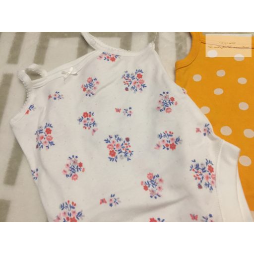 Next, Nutmeg Baby Club 6-9 hó 68 - 74 cm  pöttyös-eper-virágmintás pamut lány body szett-újszerű,hibátlan