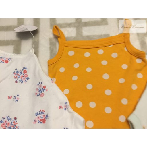 Next, Nutmeg Baby Club 6-9 hó 68 - 74 cm  pöttyös-eper-virágmintás pamut lány body szett-újszerű,hibátlan