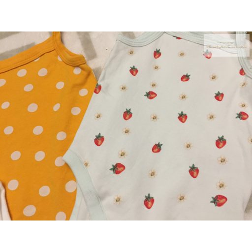 Next, Nutmeg Baby Club 6-9 hó 68 - 74 cm  pöttyös-eper-virágmintás pamut lány body szett-újszerű,hibátlan