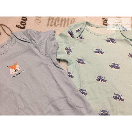 Dunnes 2-3  év 98  cm  állat fej  mintás  pamut fiú body szett 2 db-   új, címkés