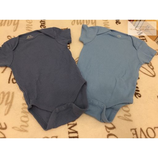 Next 3-6 hó  68 cm  világos és sötétkék  pamut  fiú body szett-újszerű, hibátlan