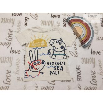   George 3-4  év 98 - 104 cm bézs, Peppa - tenger mintás pamut fiú  felső- újszerű,hibátlan
