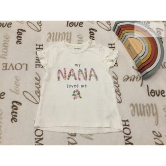   Nutmeg 12 - 18 hó 80 - 86 cm My Nana feliratos - virágmintás pamut lány felső  -újszerű, hibátlan