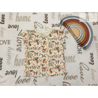   Primark 9-12 hó 74-80  cm elefánt-zsiráf-zebra mintás vékony pamut lány felső -újszerű, hibátlan