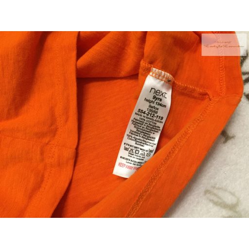 Next 9 év 134 cm narancssárga pamut fiú felső - újszerű,hibátlan