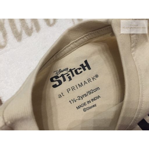 Primark 18- 24 hó 92 cm tejeskávé színű Lilo§Stich mintás pamut felső--- új, szettet bontottam