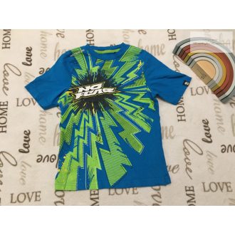   No Fear 7-8 év 122-128 cm kék-zöld mintás pamut fiú felső - újszerű,hibátlan