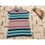 Tommy Hilfiger L 10 - 12 év 146-152 cm  színes csíkos - galléros pamut  felső - újszerű,hibátlan