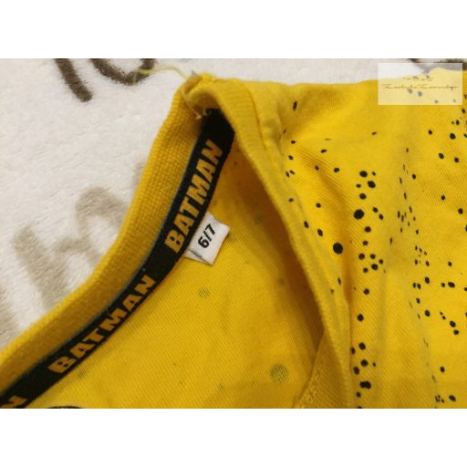Batman 6-7 év 116-122 cm sárga-fekete simizős Batman mintás pamut fiú felső -újszerű,hibátlan