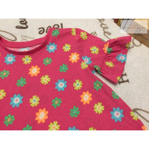 Matalan 4-5 év 104-110 cm pink, színes virágmintás vékony pamut lány felső - új, szettet bontottam