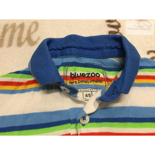 Bluezoo 4-5 év 110 cm színes csíkos pamut fiú galléros felső- újszerű,hibátlan