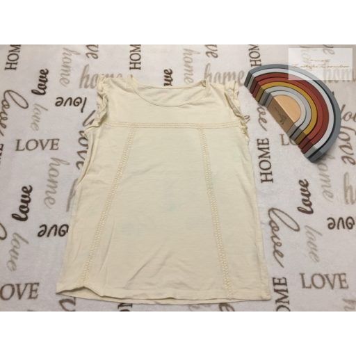 TU 11 év 146 cm bézs, vállán fodros pamut lány felső- újszerű,hibátlan