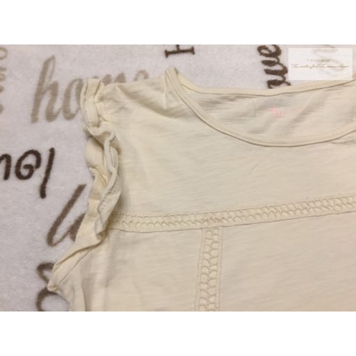 TU 11 év 146 cm bézs, vállán fodros pamut lány felső- újszerű,hibátlan