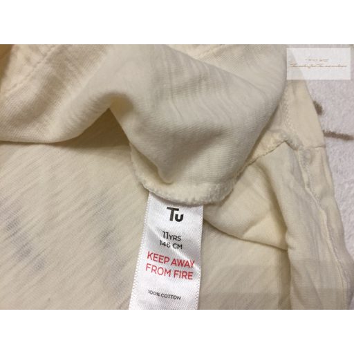 TU 11 év 146 cm bézs, vállán fodros pamut lány felső- újszerű,hibátlan