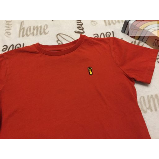 Next 9 év 134 cm narancssárgás barna puha pamut fiú felső - újszerű,hibátlan