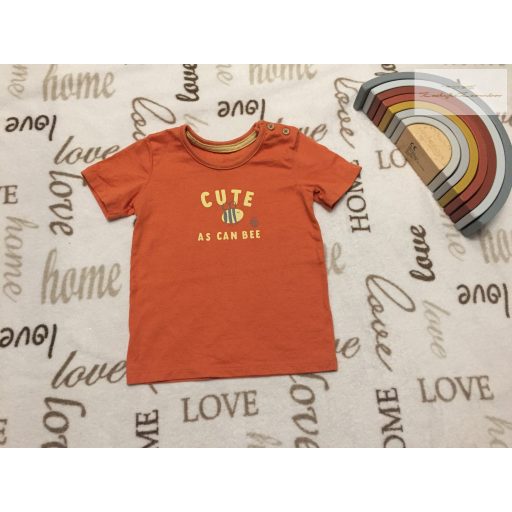 George 12  - 18 hó 86 cm barna, feliratos, méhecske mintás pamut felső - újszerű,hibátlan