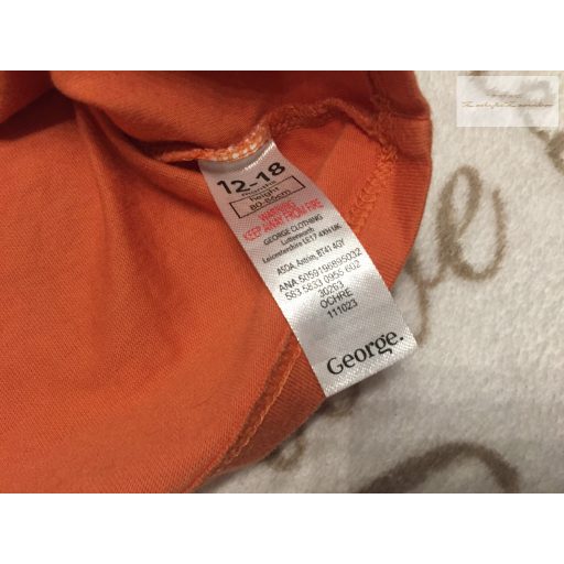 George 12  - 18 hó 86 cm barna, feliratos, méhecske mintás pamut felső - újszerű,hibátlan