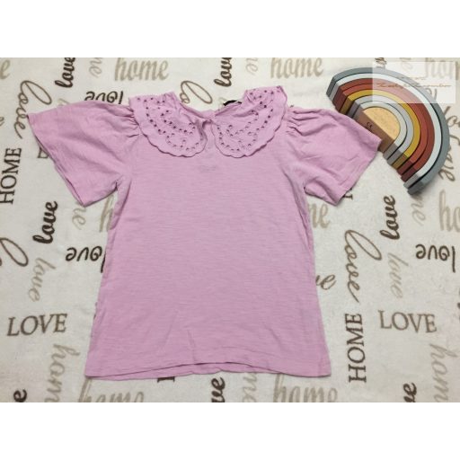 George 8-9 év 128 -134 -cm lila, madeirás-galléros pamut lány felső - újszerű,hibátlan