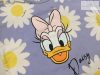 Disney 6-9 hó  68 - 74 cm  lila, virág és Daisy mintás pamut lány felső - újszerű, hibátlan