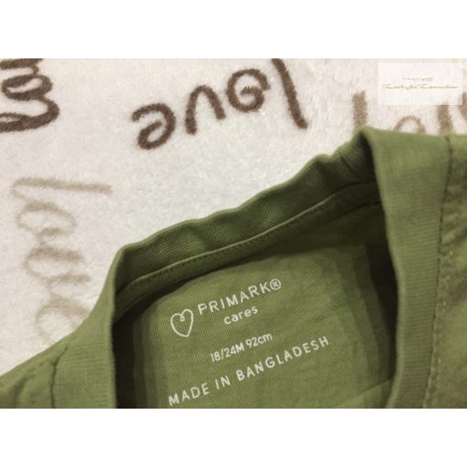 Primark 18- 24 hó 92 cm zöld, tigris mintás pamut fiú felső -újszerű,hibátlan