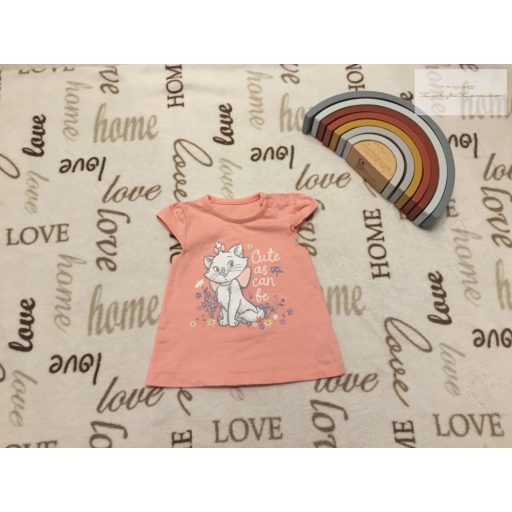 Disney at George 0 - 3 hó  56 - 62 cm Marie cica mintás pamut lány felső- újszerű,hibátlan