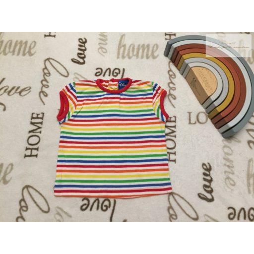 Disney 3-6 hó 62-68 cm színes csíkos pamut lány felső-  újszerű,hibátlan