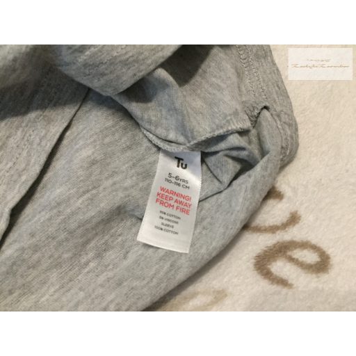TU 5-6 év 110-116 cm szürke-zöld pamut fiú felső -újszerű,hibátlan