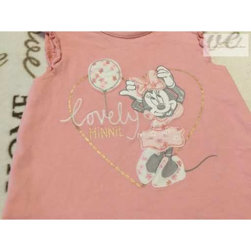Disney at George 6 - 9 hó 68-74 cm  lufi-Minnie mintás pamut lány felső -- újszerű,hibátlan