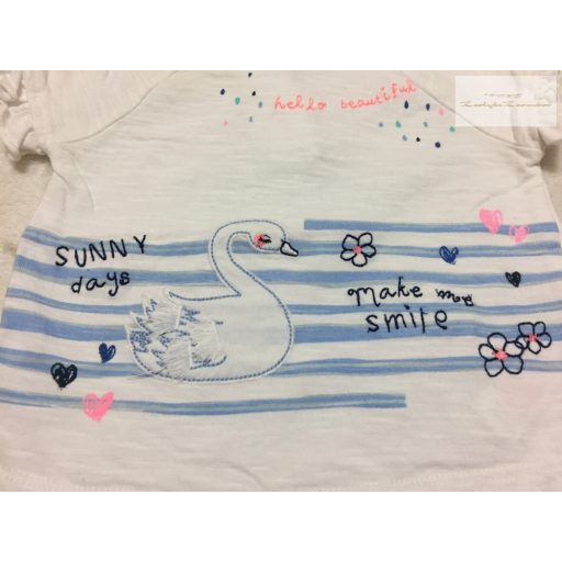 F§F up to 3 month  62 cm 6 kg vizes-kacsás- virágos puha pamut lány rövid felső- újszerű, hibátlan