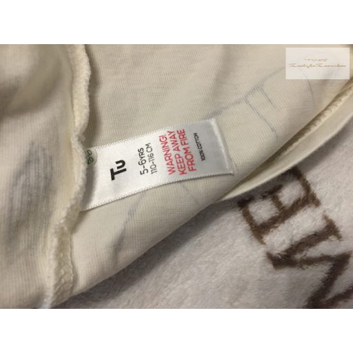 TU 5-6 év 110-116 cm bézs, elefánt mintás pamut fiú felső -újszerű,hibátlan