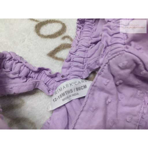Primark 12- 18 hó 80 -86 cm halvány lila, fodros, vékony anyagú lány felső- újszerű,hibátlan