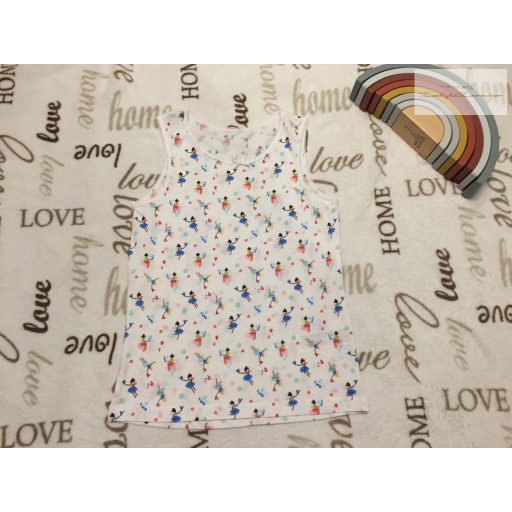 Primark 8-9 év 128-134 cm tündér-ballerina mintás  pamut lány felső/  atléta- újszerű,hibátlan