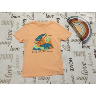   Everyday 6-7 év 116-122 cm színes dinó mintás pamut fiú felső - újszerű, hibátlan