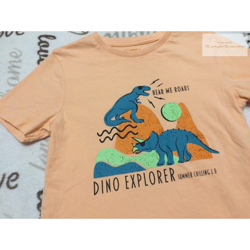 Everyday 6-7 év 116-122 cm színes dinó mintás pamut fiú felső - újszerű, hibátlan