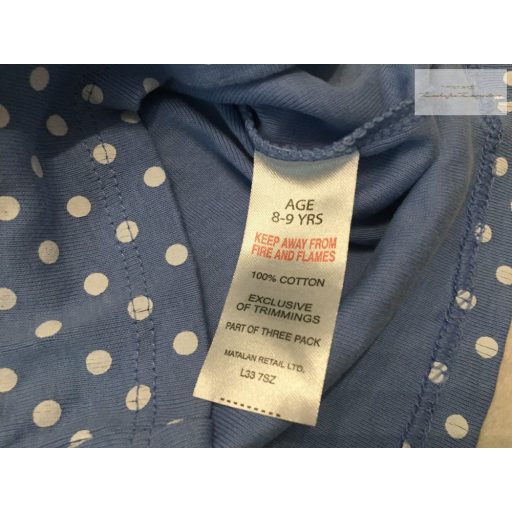 Matalan 8 év 122-128 cm kék, fehér pöttyös, ujjatlan  pamut lány felső  - újszerű,hibátlan