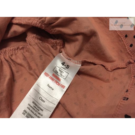 George 4  - 5  év 104 - 110  cm rózsaszín, fekete apró mintás  pamut lány felső  újszerű,hibátlan