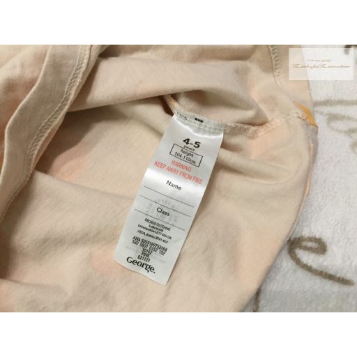 George 4  - 5  év 104 - 110  cm bézs, sárga püttyös - fodros  pamut lány felső - újszerű,hibátlan