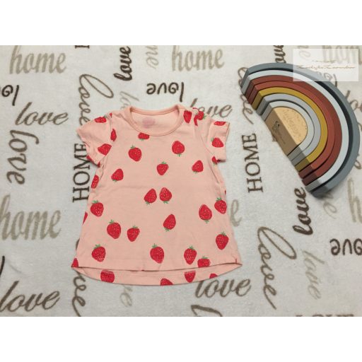 George 0 - 3 hó 56 -62 cm eper mintás  pamut lány felső-újszerű,hibátlan