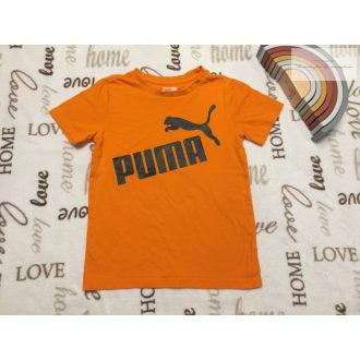   Puma 6-7 év (XS) 116-122 cm narancssárga, terepmintás Puma feliratos pamut fiú felső - újszerű,hibátlan