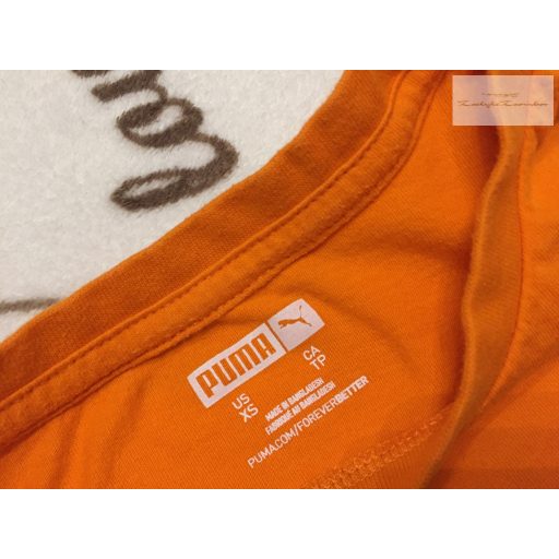 Puma 6-7 év (XS) 116-122 cm narancssárga, terepmintás Puma feliratos pamut fiú felső - újszerű,hibátlan