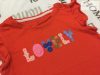 Mothercare 4-5 év 104-110 cm  piros, fodros Lovely feliratos  pamut lány fellső - újszerú,hibátlan